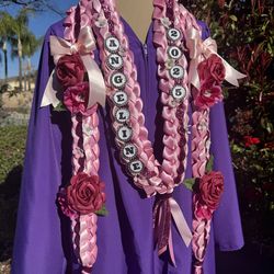 Wide Graduation LEI and SASH set $50Add-On at an extra cost/Flowers) NO MONE