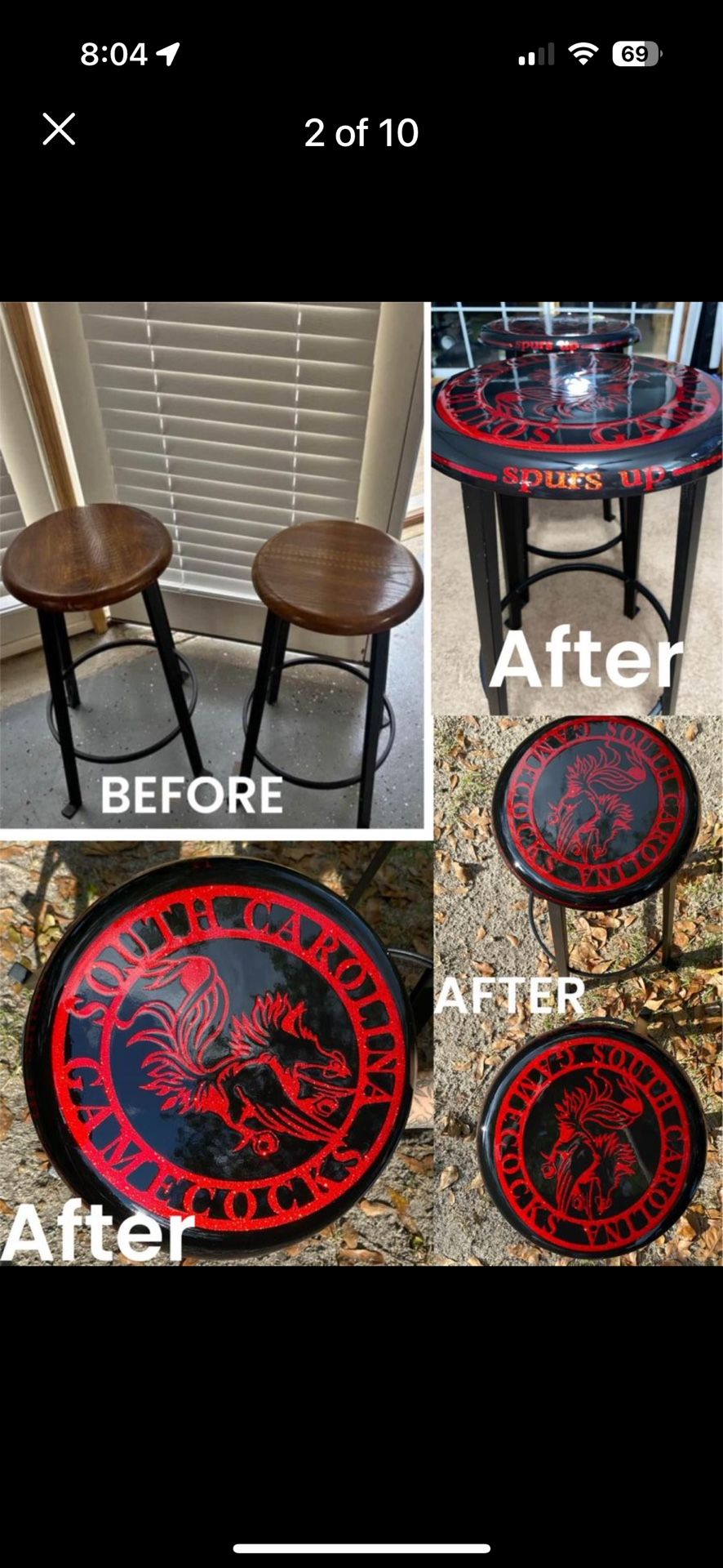 One Of A Kind Gamecocks Bar Stools