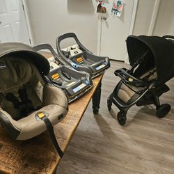 Chico Bravo Primo Travel System- Stroller, Car Seat, And Two Bases