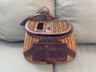 Antique Creel Wicker Basket