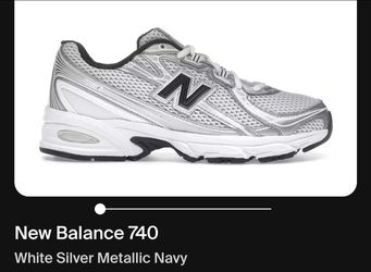 New Balance 740 White Silver Metallic Navy