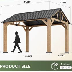 New In Box! 10x12 Wood Gazebo