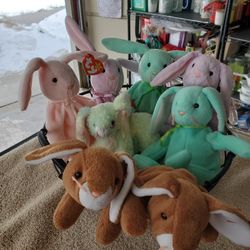 Easter Bunny Ty Beanies. Each