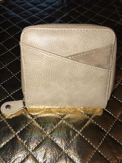 Beige Genuine Leather Wallet