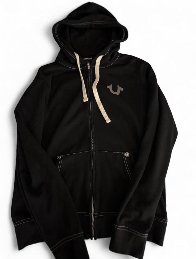 True Religion Black Hoodie Zip Up