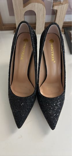 Black glitter stiletto