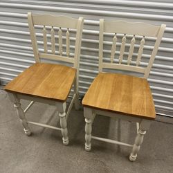 Solid Wood Bar Stools Set Of 2