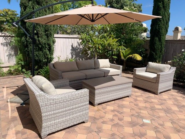 New Outdoor Patio Furniture Wicker Lounge HDPE Sofa Set