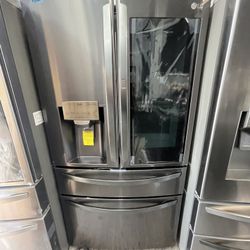 LG Counter Depth Instaview 4 Door In Black Stainless New Open Box