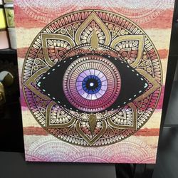 🧿 Mystical Evil Eye Mandala Wall Art – $15