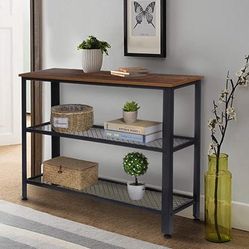 Hallway Table Entryway with Mesh Shelves for Living Room/Bedroom
