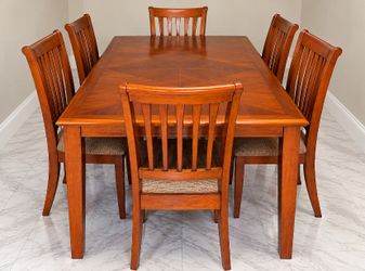 Complete 6-Chair Dining Room Set w/ Extendable Table & 2-Piece China Hutch