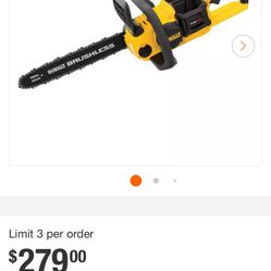 DEWALT FLEXVOLT 16” CHAINSAW TOOL ONLY 