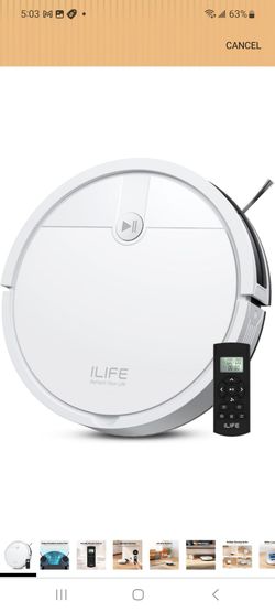 ILIFE V2 Robot Vacuum Cleaner, Tangle-Free Suction, White
120 Mins Runtime, Slim, Self-Charging Robotic Vacuum Cleaner, Ideal for Pet Hair and Hard Fl