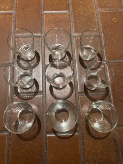 9 glass shot cups mugs excellent condition