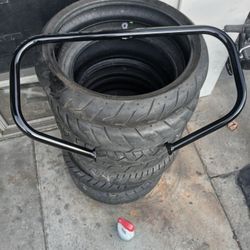 Harley Touring Street Glide Road Glide Gloss Black Front Crash Bar 2009-2024