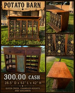 MUST GO!! Potato Barn Wine Bar / Kitchen Island – One-of-a-Kind Statement Piece