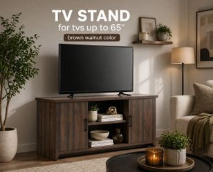 Tv stand  for tvs up to 65"  brown walnut