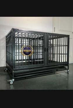 Dog Pet Cage Kennel Size 43” Heavy Duty With Divider And Grid New In Box 