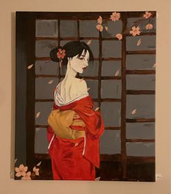 The red kimono blossoms