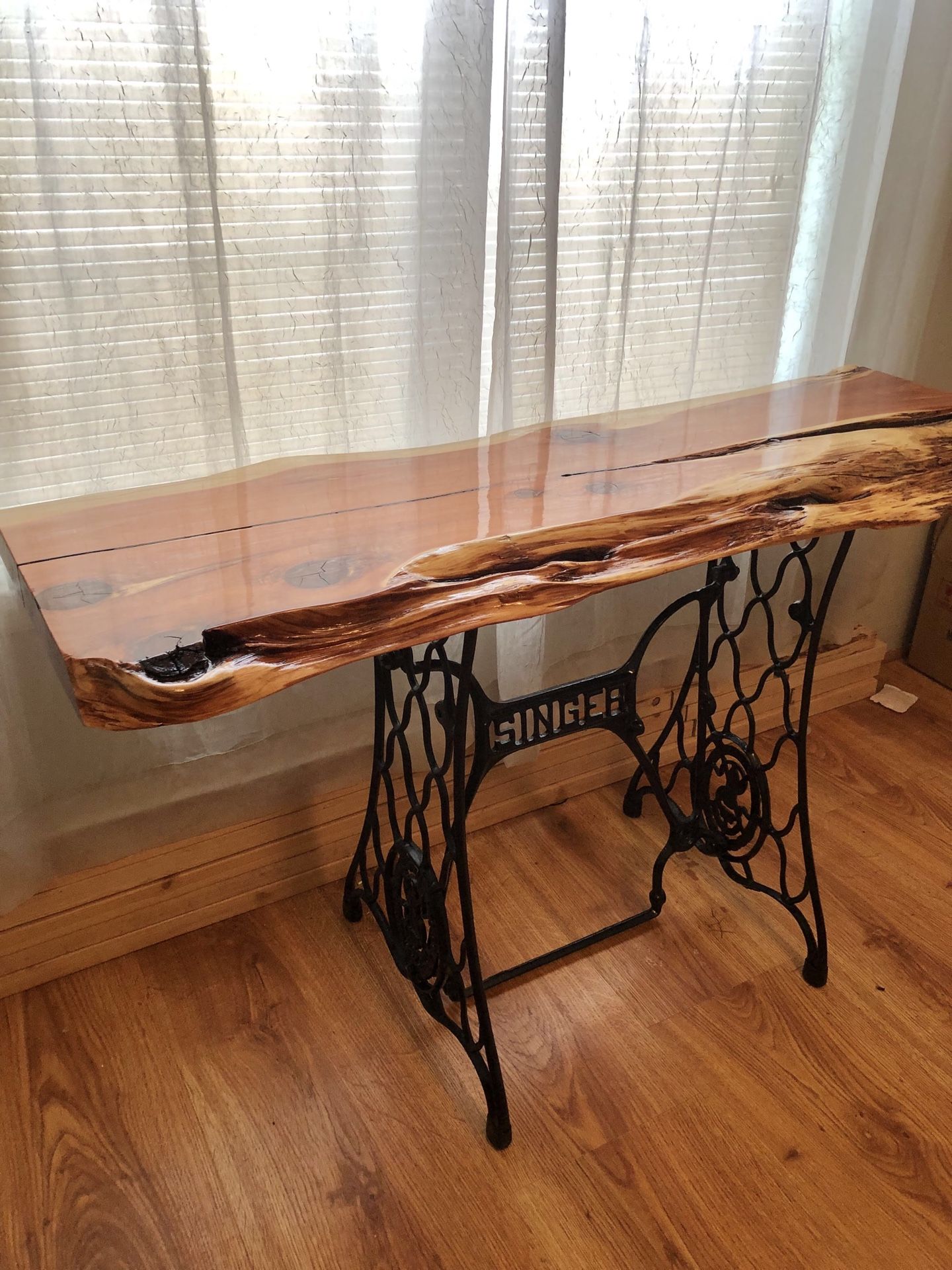 Handmade Cedar slab table