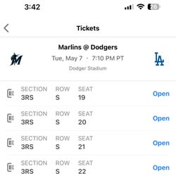 4 Dodger Game Tickets