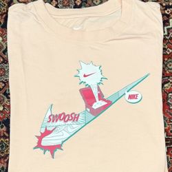NIKE MENS GRAPHIC T SHIRT PINK COMIC SWOOSH   XXL