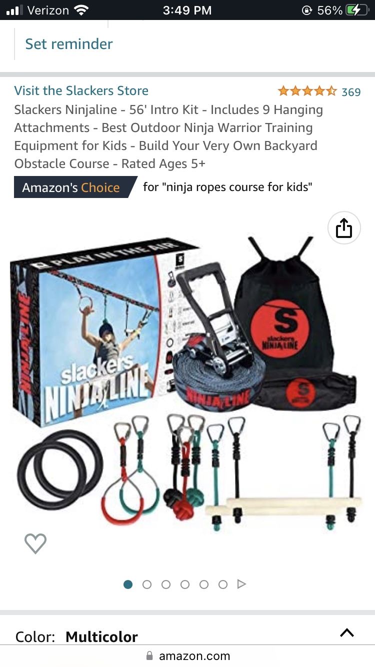 Used Ninga Warrior slack Line