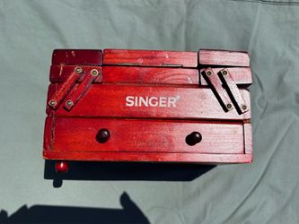 Vintage Singer Wooden Accordion Sewing Box – 3-Tier Cantilever Craft Organizer