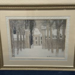 Listed French Artist ANDRE BRASILIER "LOUPEIGNE SOUS LA NIEGE" Rare Lithograph