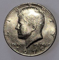 1979 Kennedy  half dollar no mint mark with no FG Initials on back
