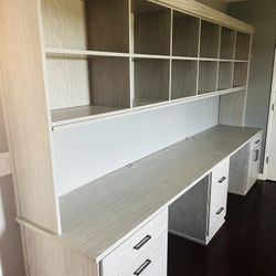 Custom California Closets Double Workstation with Storage – $4,500