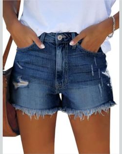 ZOLUCKY Jean Shorts Womens Summer High Waisted Denim Stretchy Ripped with Pockets