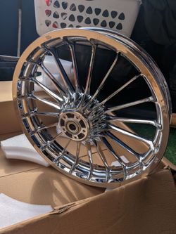 Chrome Front 21x3.5" Tubeless spoke Wheels For HD 2013-2024 Breakout