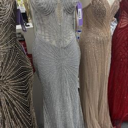 silver prom dress