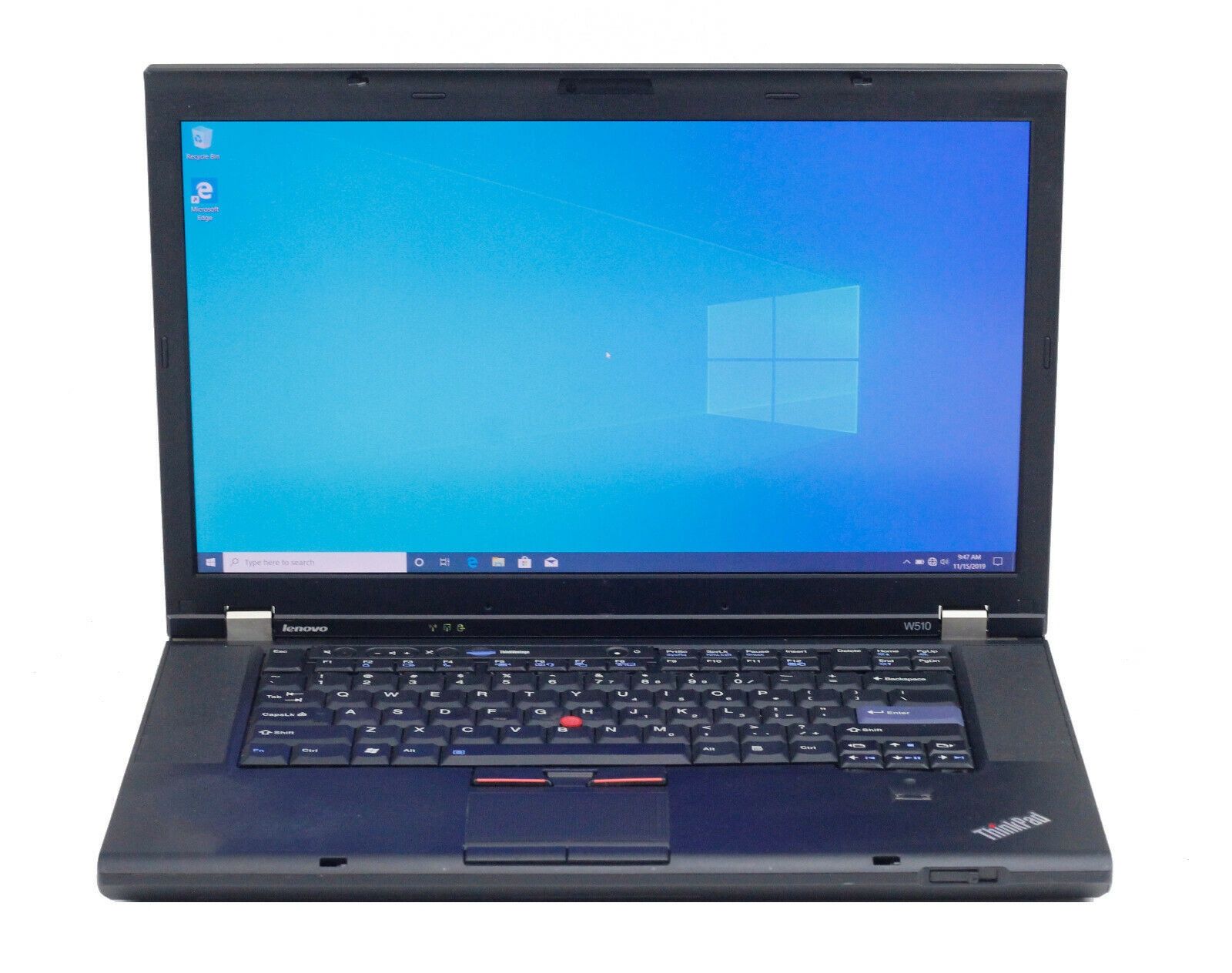 Lenovo ThinkPad W510 15.6" Intel i7 8GB RAM 320GB HDD Win 10 WiFi B Grade Laptop