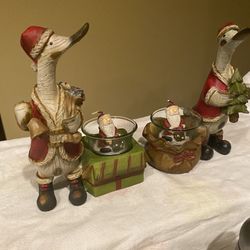 Pair Of Hallmark Wooden Christmas Votive Candle Holder 
