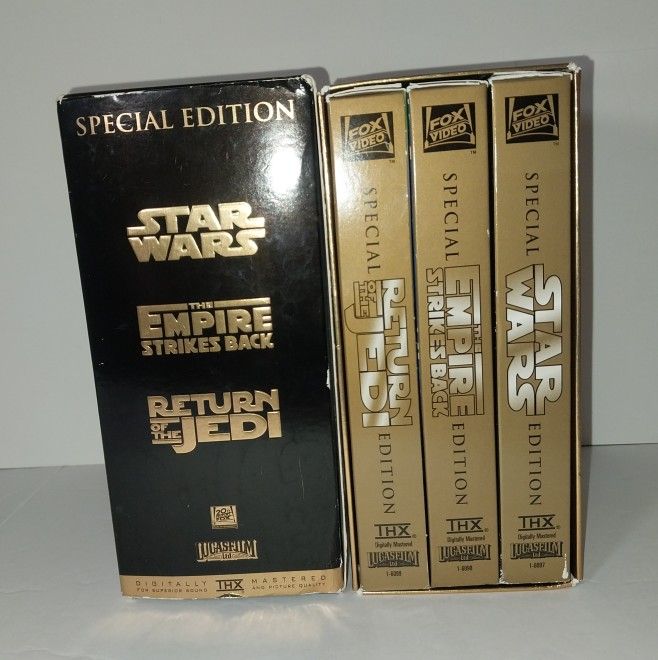Star Wars Trilogy 1997 Gold Box Sex Special Limited Edition 3 VHS Video Tape Set