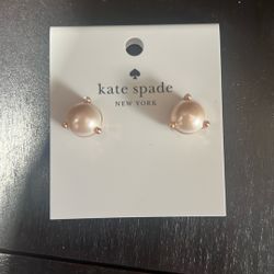 KATE SPADE pearl Earrings With Diamonds Gold 
