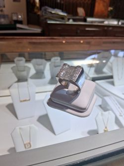 14k White Solid Gold Mens Ring W/ 4.50ct Nat Diamonds CUSTOM