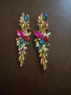 Stone Gem Earrings Jewelry Fashion Formal Unique