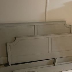 solid wood king bed frame and memory foam mattress 