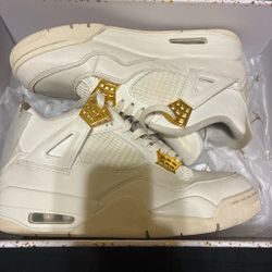 Air Jordan 4 Retro Gold Metallic Sneakers