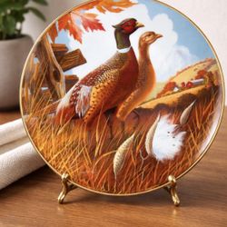 Larry Toschik “American Autumn” Ring-Necked Pheasant Decorative Plate – 10” – Limited Edition Wildlife Art – 1979