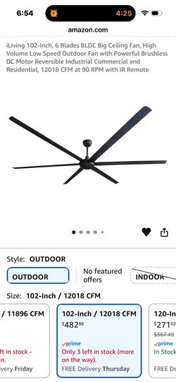 102 inch fan brand new