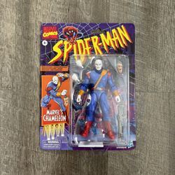 In Hand, Brand New, Never Opened Hasbro Marvel Legends - Spider-Man Animated Series - Chameleon - 6” Retro Carded Action Figure