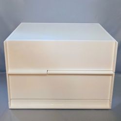 Rove Concepts white glossy finish Hunter nightstand or 2-drawer modern sleek high gloss side table