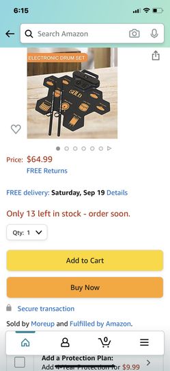 Moreup Electric Drum Set for Beginners kids, Digital Portable & Roll up Practice Drum Pads Midi Drum kit with Headphone Jack Pedals Drumsticks Built-