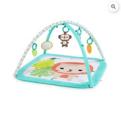 Bright starts safari blast activity gym and playmat  with take along toys ages newborn+