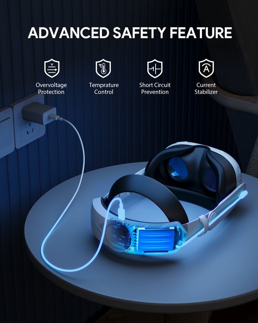 AUBIKA Head Strap with 8000 mAh Battery, Head Strap with 18W Fast Charging, Compatible with Meta Quest 3